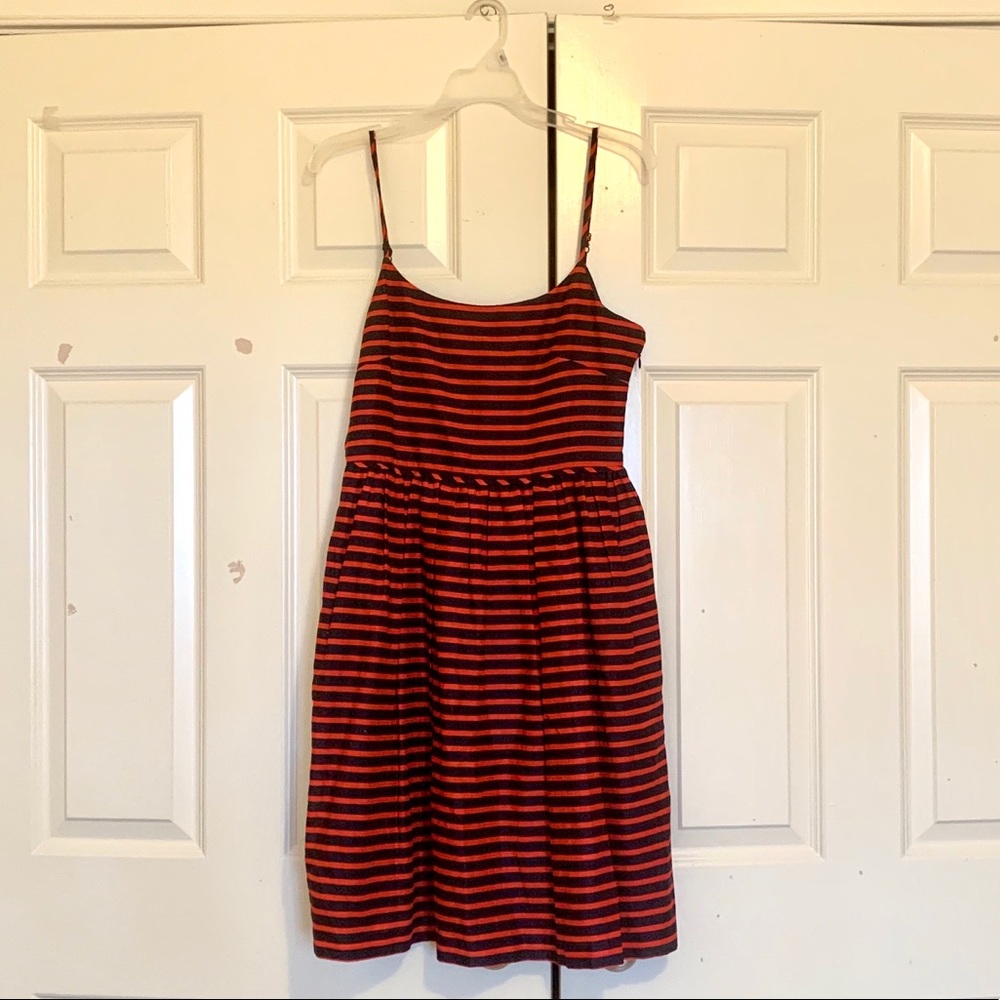 NWT J. Crew Linen Red and Blue Sundress